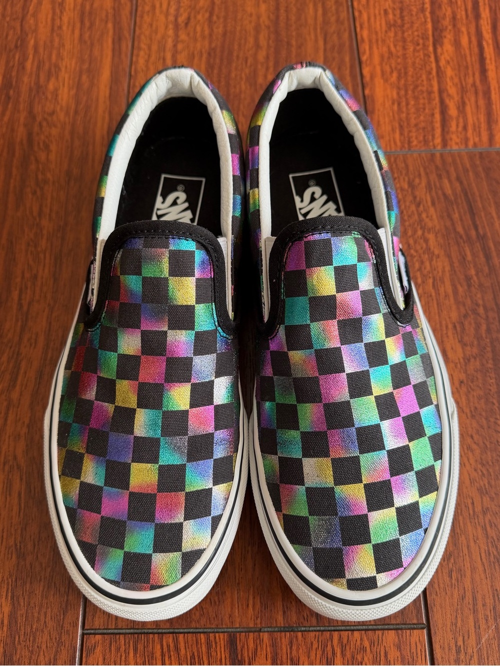 Vans Iridescent Checkerboard Classic Slip-On Sneakers VN0A4BV3SRY